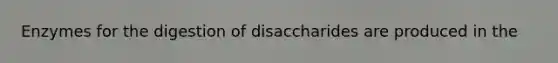 Enzymes for the digestion of disaccharides are produced in the