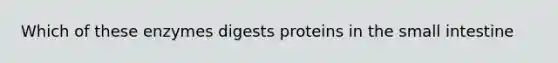 Which of these enzymes digests proteins in the small intestine