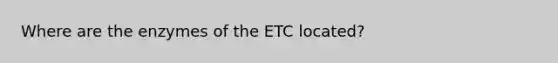 Where are the enzymes of the ETC located?