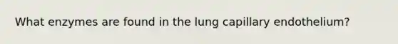 What enzymes are found in the lung capillary endothelium?