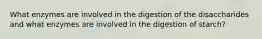 What enzymes are involved in the digestion of the disaccharides and what enzymes are involved in the digestion of starch?