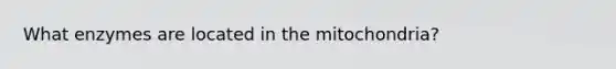 What enzymes are located in the mitochondria?