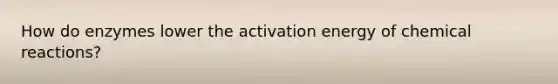 How do enzymes lower the activation energy of chemical reactions?