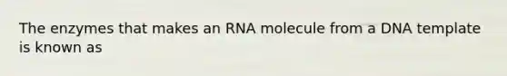 The enzymes that makes an RNA molecule from a DNA template is known as