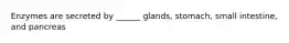 Enzymes are secreted by ______ glands, stomach, small intestine, and pancreas