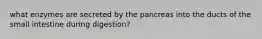 what enzymes are secreted by the pancreas into the ducts of the small intestine during digestion?