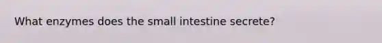 What enzymes does the small intestine secrete?