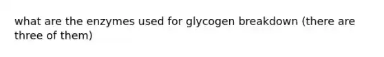 what are the enzymes used for glycogen breakdown (there are three of them)