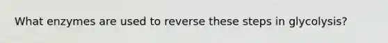 What enzymes are used to reverse these steps in glycolysis?