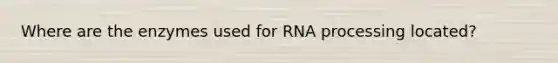 Where are the enzymes used for RNA processing located?