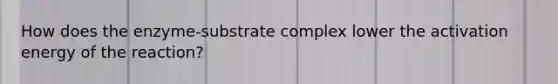 How does the enzyme-substrate complex lower the activation energy of the reaction?