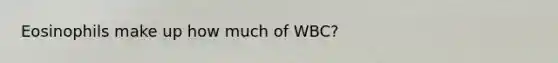 Eosinophils make up how much of WBC?