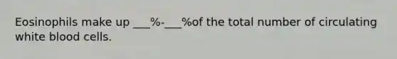 Eosinophils make up ___%-___%of the total number of circulating white blood cells.