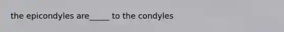 the epicondyles are_____ to the condyles