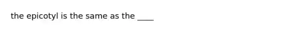 the epicotyl is the same as the ____