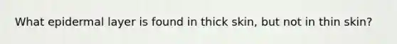 What epidermal layer is found in thick skin, but not in thin skin?