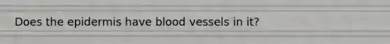 Does the epidermis have blood vessels in it?