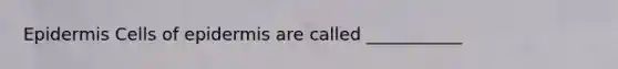 Epidermis Cells of epidermis are called ___________