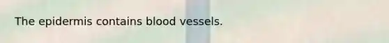 The epidermis contains blood vessels.