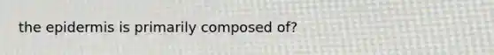 the epidermis is primarily composed of?