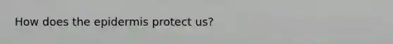 How does <a href='https://www.questionai.com/knowledge/kBFgQMpq6s-the-epidermis' class='anchor-knowledge'>the epidermis</a> protect us?