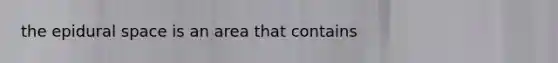 the epidural space is an area that contains