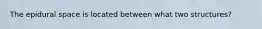 The epidural space is located between what two structures?