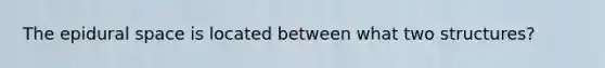 The epidural space is located between what two structures?