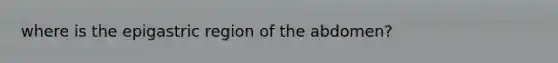 where is the epigastric region of the abdomen?