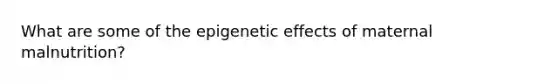 What are some of the epigenetic effects of maternal malnutrition?