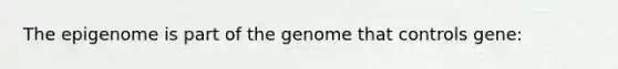 The epigenome is part of the genome that controls gene: