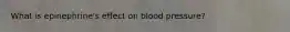 What is epinephrine's effect on blood pressure?