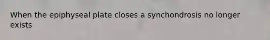 When the epiphyseal plate closes a synchondrosis no longer exists