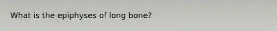 What is the epiphyses of long bone?