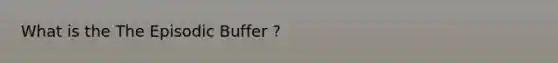 What is the The Episodic Buffer ?