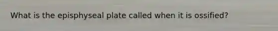 What is the episphyseal plate called when it is ossified?
