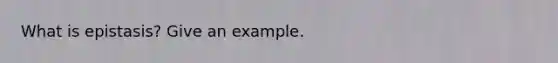 What is epistasis? Give an example.