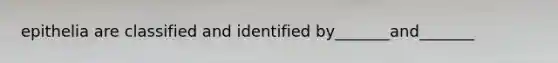 epithelia are classified and identified by_______and_______