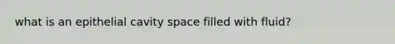 what is an epithelial cavity space filled with fluid?