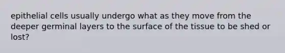 epithelial cells usually undergo what as they move from the deeper germinal layers to the surface of the tissue to be shed or lost?
