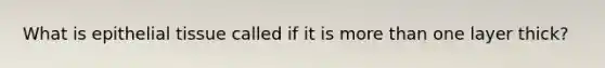 What is epithelial tissue called if it is more than one layer thick?