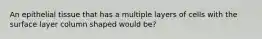 An epithelial tissue that has a multiple layers of cells with the surface layer column shaped would be?