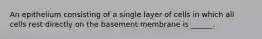 An epithelium consisting of a single layer of cells in which all cells rest directly on the basement membrane is ______.