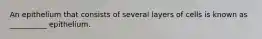 An epithelium that consists of several layers of cells is known as __________ epithelium.