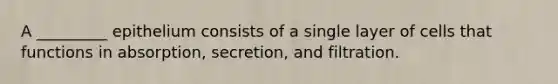 A _________ epithelium consists of a single layer of cells that functions in absorption, secretion, and filtration.