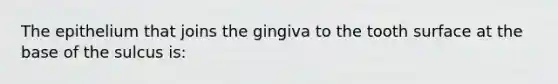 The epithelium that joins the gingiva to the tooth surface at the base of the sulcus is: