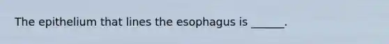 The epithelium that lines the esophagus is ______.