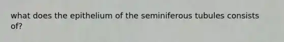 what does the epithelium of the seminiferous tubules consists of?