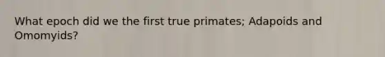 What epoch did we the first true primates; Adapoids and Omomyids?