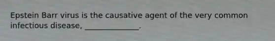 Epstein Barr virus is the causative agent of the very common infectious disease, ______________.